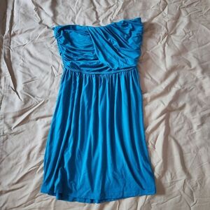 Elegant Blue Strapless Dress